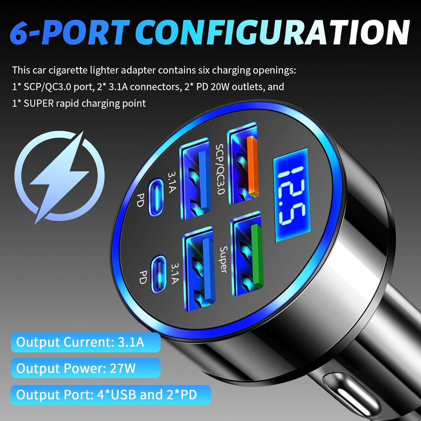6 In 1 Car Charger